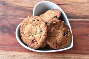Tranebær cookies med brunet smør 