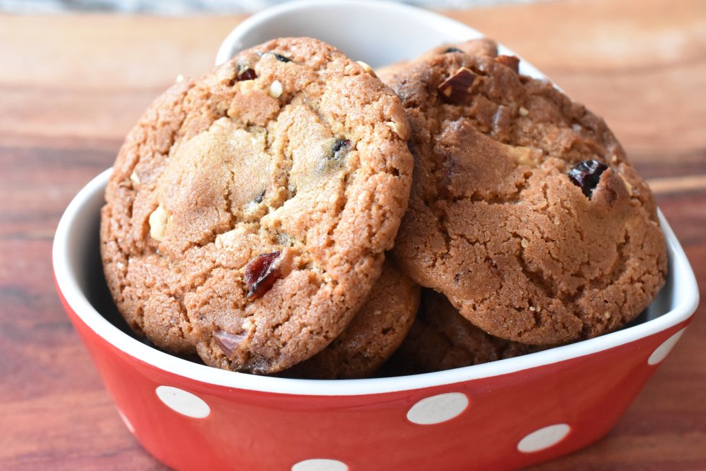 Tranebær cookies med brunet smør