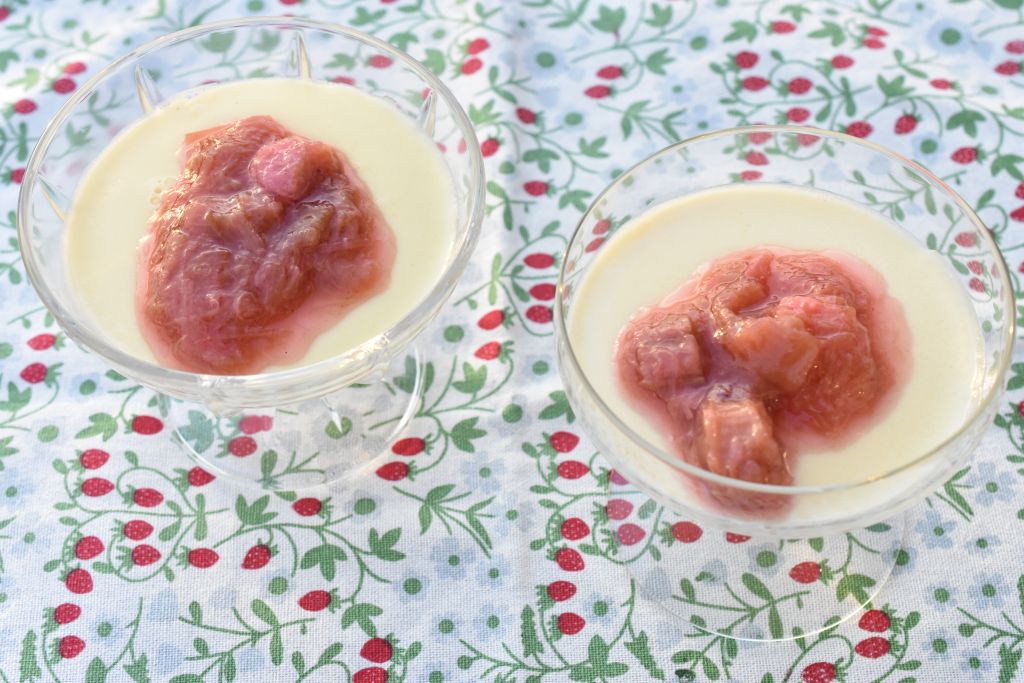 Panna cotta med rabarberkompot