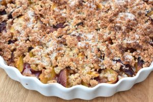 DSC_1304 • nogetiovnen.dk Fersken crumble - nem opskrift på frugttærte med crumble